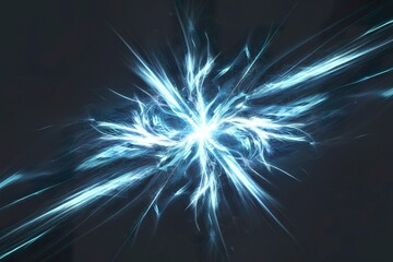 Obraz premium A dark background with a vibrant and dynamic blue and turquoise light