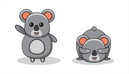 illustration of koala bear covering ears. vector illustration
