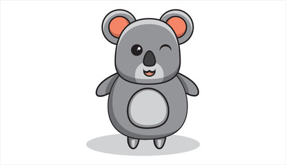 illustration of koala bear covering ears. vector illustration