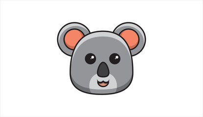 illustration of koala bear covering ears. vector illustration