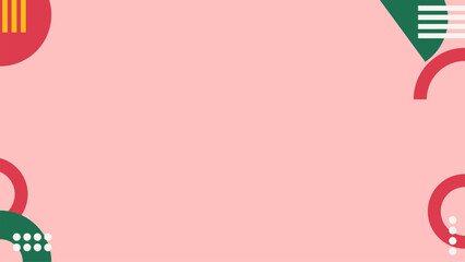 Vibrant pink background with geometric shapes, adding a modern and dynamic touch to teaching presentations while keeping the focus on content.