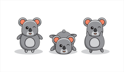 illustration of koala bear covering ears. vector illustration