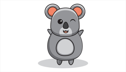 illustration of koala bear covering ears. vector illustration