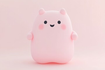 Cute, pink, 3D, cartoon, character