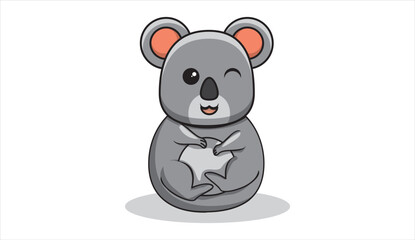 illustration of koala bear covering ears. vector illustration