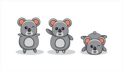 illustration of koala bear covering ears. vector illustration