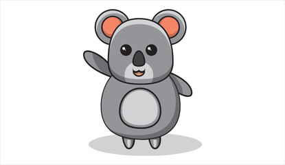 illustration of koala bear covering ears. vector illustration