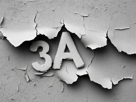 Number 3a on cracked wall