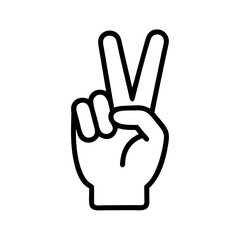 Obraz premium A victory hand gesture symbolizing peace and positivity on a clean background for various uses 
