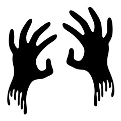 Halloween scary hand illustration. Horror hand vector. hand print vector illustration