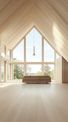 Fototapeta premium Lakeside Cabin's Tranquil Living Room.