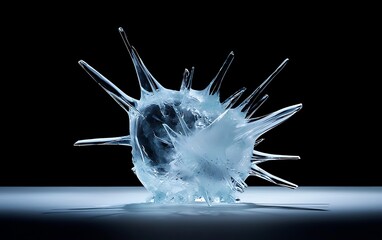Abstract ice sphere with spiky projections