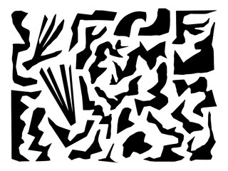 Bold Abstract Hand Cut Paper Shape. A collection of 15 bold abstract elements inspired by hand cut paper art. Perfect for editorial layouts, abstract posters, and trendy minimalist branding