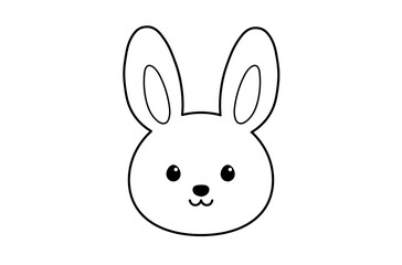 うさぎのアイコン　線画
