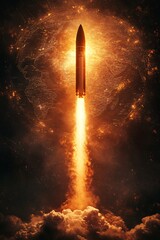 Missile Launch Over Earth.