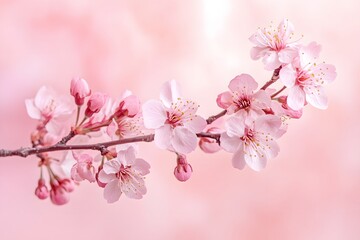 Naklejka premium Pink Cherry Flowers Decorating a Lush Green Park