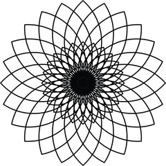 Obraz premium Outline Mandala for Coloring Book Page. Oriental Mandala vector. Mandala Coloring book line art vector illustration. Vector abstract mandala pattern. Hand drawn doodle mandalas coloring book.