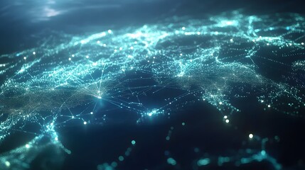Fototapeta premium Glowing map of japan data visualization digital art futuristic aerial view connectivity concept