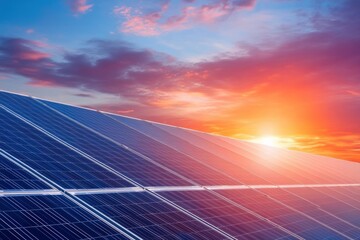 Solar panel with colorful sky