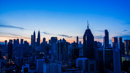 Beautiful sunrise in the capital of Malaysia kuala lumpur.