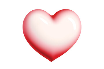 off-white heart, slight red gradient, white background, isolated, no background