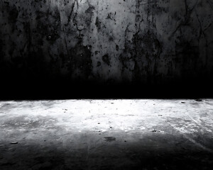Black and white dark grunge wall background