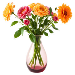 A decorative flower vase. png isolated background. transparent background