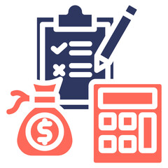 Budgeting glyph color icon