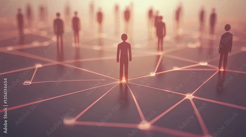 Poster conceptual representation of connections and networking in society