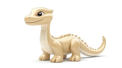 Naklejka premium Cute beige baby dinosaur toy.