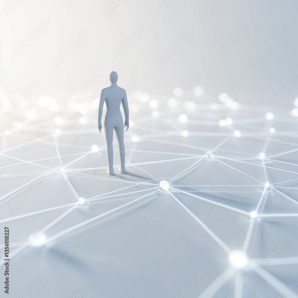 Poster abstract concept of connection and interaction in digital space