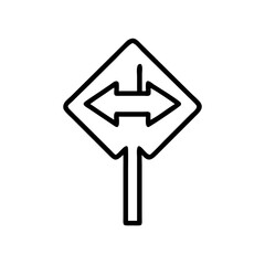 Paradoxical road sign pointing in opposite directions  