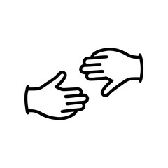 Obraz premium Two Hands Drawing Each Other Minimalist Line Art 