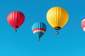 Fototapeta premium Hot air balloons against blue sky