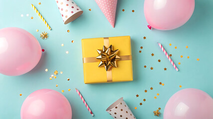 Colorful Party Supplies: Playful Balloons, Gifts, and Festive Decorations