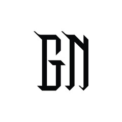 GN monogram logo design letter text name symbol monochrome logotype alphabet character simple logo