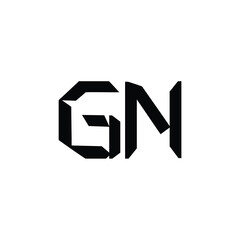 GN monogram logo design letter text name symbol monochrome logotype alphabet character simple logo