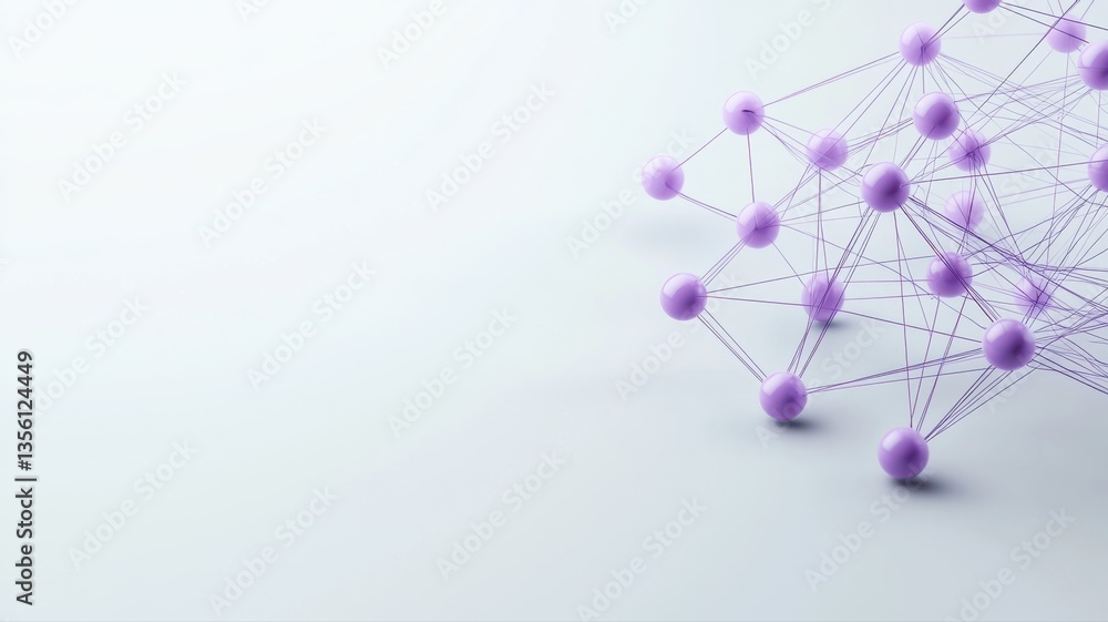 Poster abstract network illustration with interconnected dots and lines, showcasing digital innovation and 