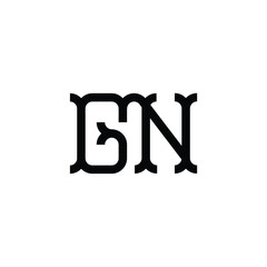 GN monogram logo design letter text name symbol monochrome logotype alphabet character simple logo