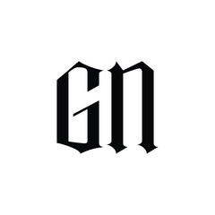 GN monogram logo design letter text name symbol monochrome logotype alphabet character simple logo