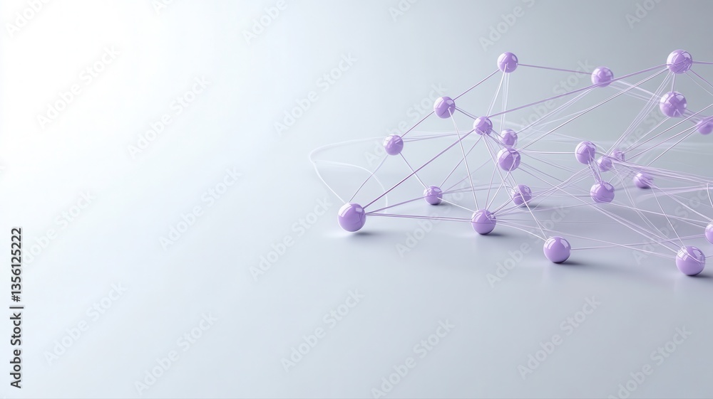 Poster abstract representation of interconnected nodes, symbolizing data transfer and technology advancemen