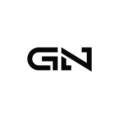 GN monogram logo design letter text name symbol monochrome logotype alphabet character simple logo