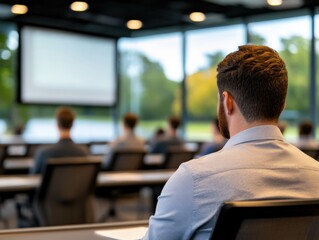 Man attends a presentation