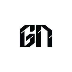 GN monogram logo design letter text name symbol monochrome logotype alphabet character simple logo