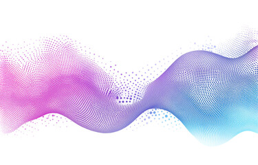 Abstract Halftone Wave Dotted Background Isolated on White and Transparent Background