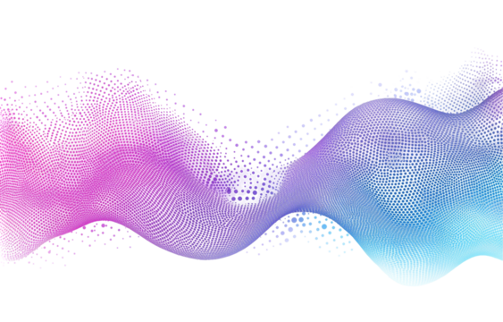 Abstract Halftone Wave Dotted Background Isolated on White and Transparent Background