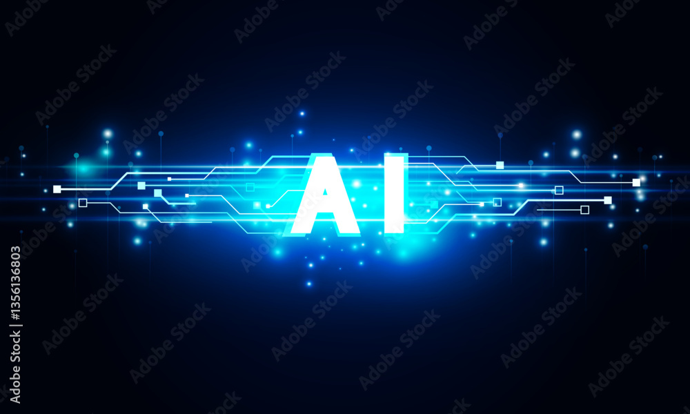 Poster abstract artificial intelligence key door open light out success background hitech communication con