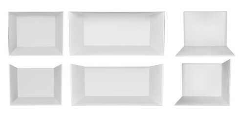 3d corner booth stand room in white design. Tradeshow perspective cube box on background. Showroom interior for presentation. Exhibit section on trade show. Kiosk stage isolated view in vector