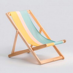 Striped Deck Chair with Summer Relax.