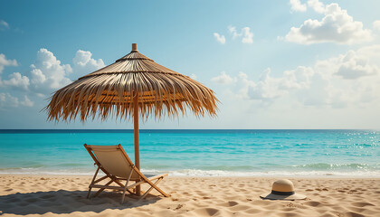 beach with umbrella